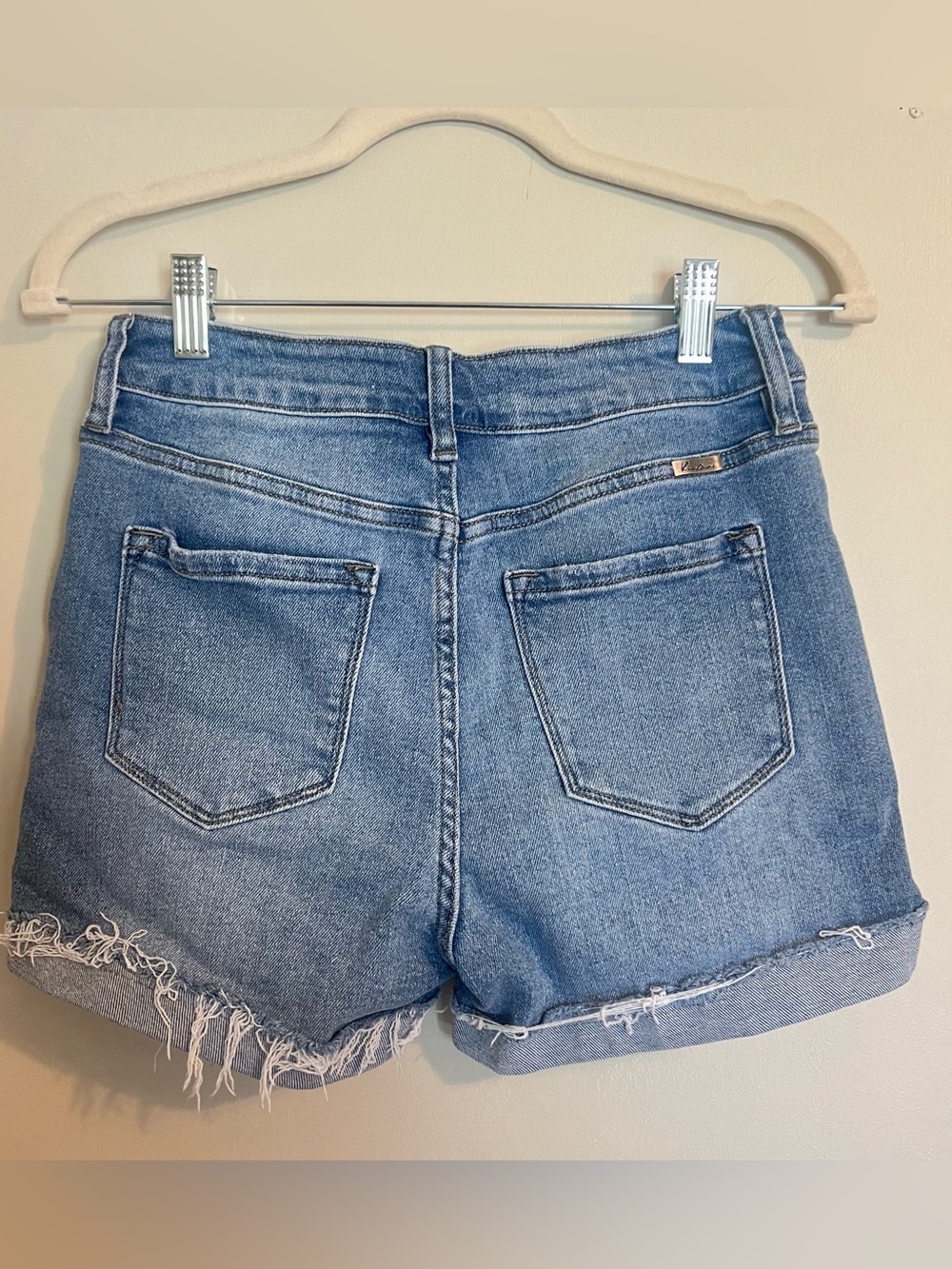 KanCan Distressed Button-Fly Denim Shorts - Blue - Picture 5 of 9